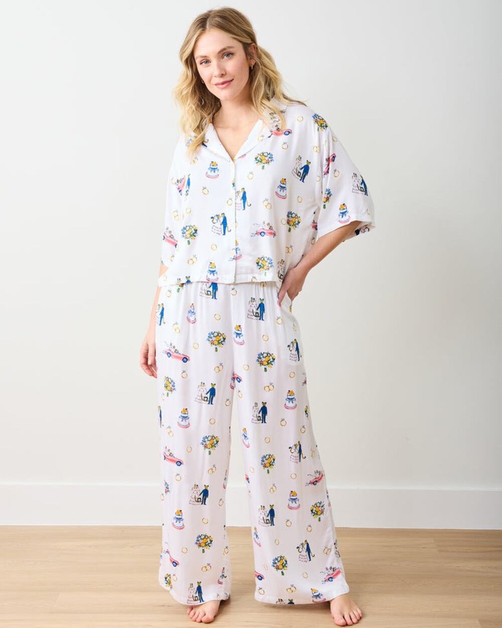 Print fresh Eco Satin Wildest Dreams Set in Happily Ever After Womens L NWT